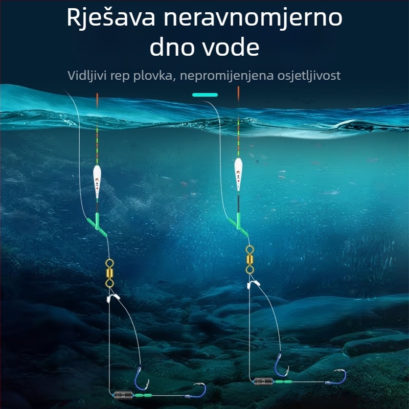 Novi model kompleta za ribolov s dvostrukim udicama za karasa, zlatnim kućištem Iseni/Izu, spreman za vezanje