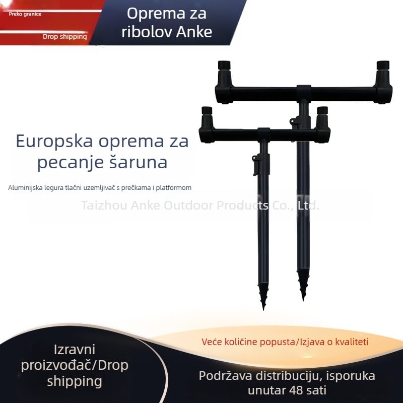 Encore Set držača štapa za ribolov od aluminijske legure s bazom za ugradnju u tlo i držačem alarma, višenamjenski držač štapa