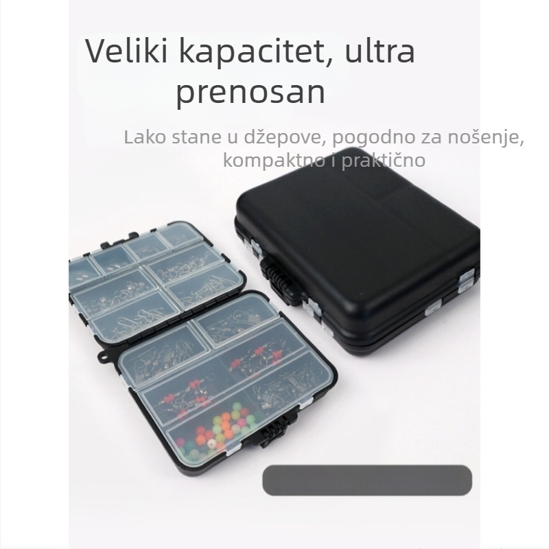 Set pribora za ribolov 140 kom - B-Type okretni spoj, trostruki okret, bead stopper; prijenosna kutija; Materijal: metal/ABS; Marke jsfun