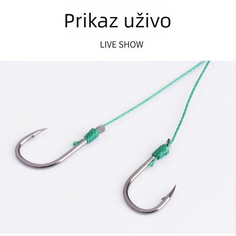 BORVE Set ribarskih udica, 9 komada ručno pletenih dvostrukih udica, Dali Ma donja linija, bodlje, za ribolov na jezerima i akumulacijama