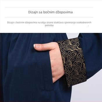 Tai Chi odijelo za odrasle – konopno-polyester tkanina, unisex, za Taijiquan i Baduanjin