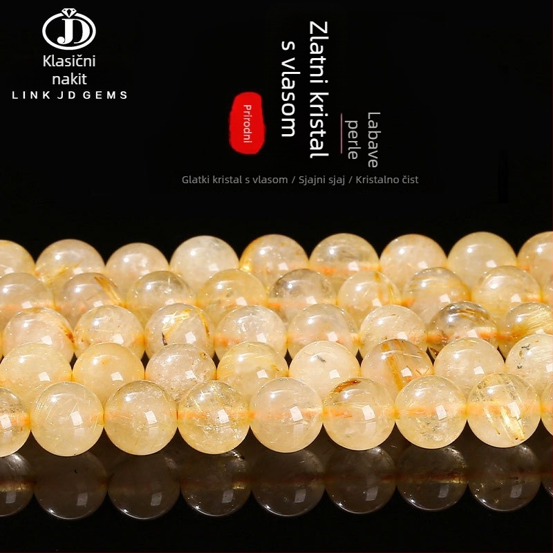 Zlatne kristalne perle, 8 mm, kružne slobodne perle za DIY nakit i izradu narukvice