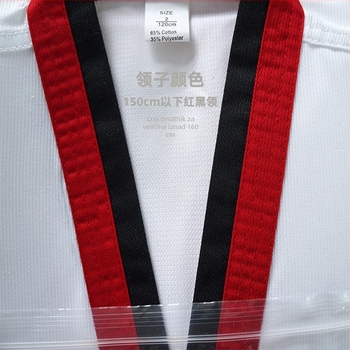 Taekwondo uniforma (jednobojni uzorak, tkanina poliester-pamuk, podstava pamuk-mješavina, Podrijetlo: Qingdao, Shandong)
