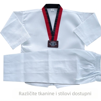 Taekwondo uniforma (jednobojni uzorak, tkanina poliester-pamuk, podstava pamuk-mješavina, Podrijetlo: Qingdao, Shandong)