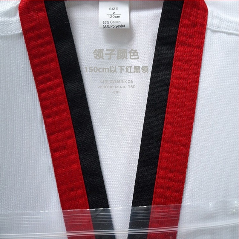 Taekwondo uniforma (jednobojni uzorak, tkanina poliester-pamuk, podstava pamuk-mješavina, Podrijetlo: Qingdao, Shandong)