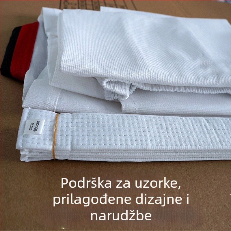 Taekwondo uniforma (jednobojni uzorak, tkanina poliester-pamuk, podstava pamuk-mješavina, Podrijetlo: Qingdao, Shandong)