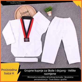 Taekwondo trenirke – prugasta mješavina pamuka i poliestera, dugi i kratki rukavi, za djecu i odrasle