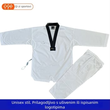Taekwondo odijelo za djecu i odrasle, tkanina od pamuka mješavine 50%, podstava od pamuka 50%, mrežni dizajn, pogodno za trening Taekwondo i borilačke vještine