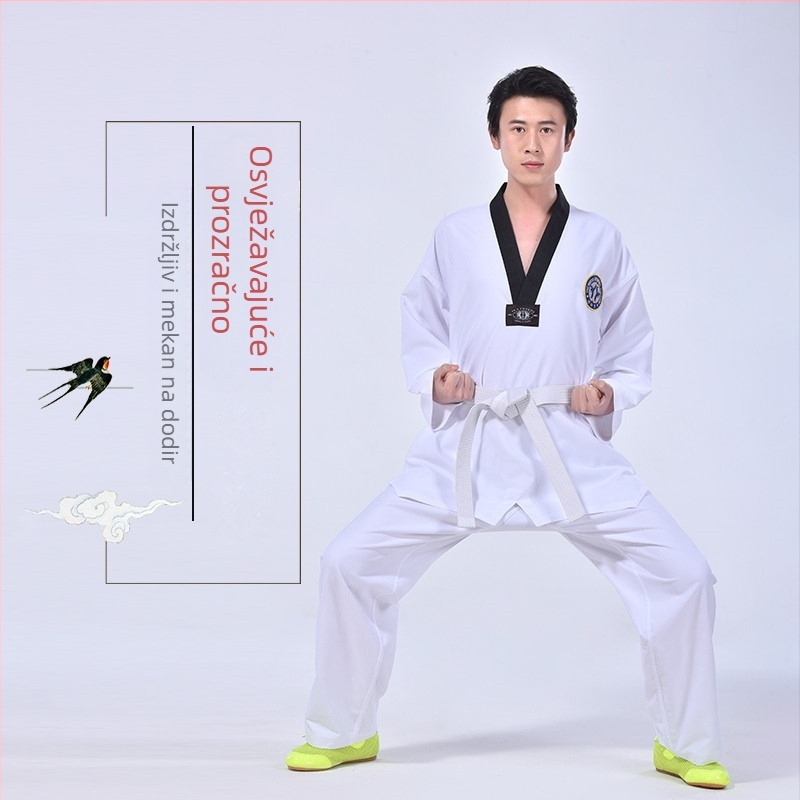 Taekwondo odijelo za odrasle, unisex trening i izvedbeno odjeća, mješavina poliester-pamuk