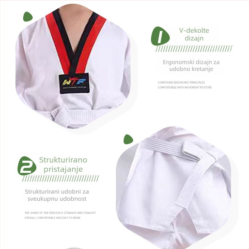 Taekwondo uniforma, konopno-pamučna smjesa, 50% pamuk, uzorak 32523005926