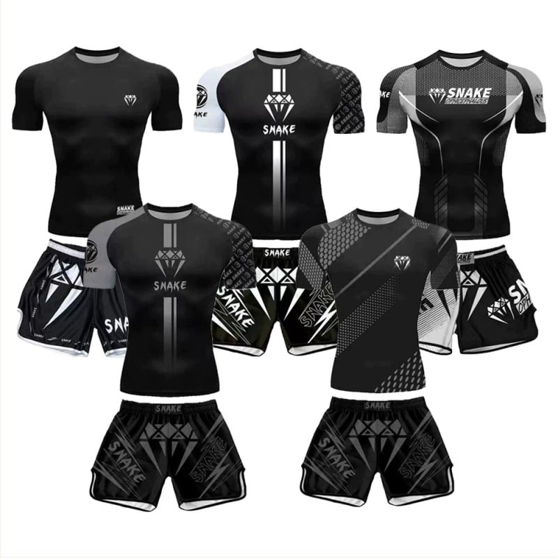 Set treninga Sanda za odrasle – unisex, dva dijela (majica kratkih rukava i šorcevi), poliester 95% s Lycra podlogom