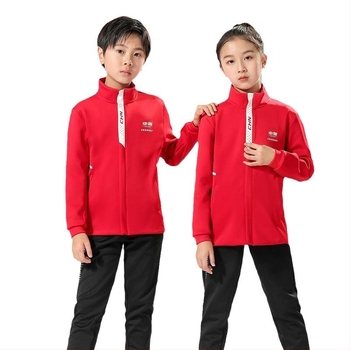 Dječji zimski sportski set s odvojivim stojećim ovratnikom, dugi rukavi, poliester, unisex, pogodan za zimu, proljeće i jesen