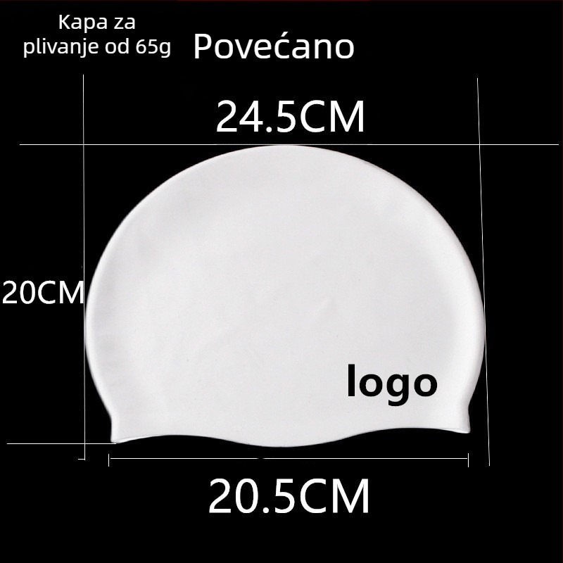 Silikonska kapa za plivanje s vodootpornom zaštitom ušiju, za odrasle, unisex