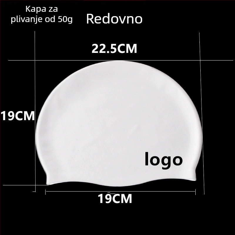 Silikonska kapa za plivanje s vodootpornom zaštitom ušiju, za odrasle, unisex
