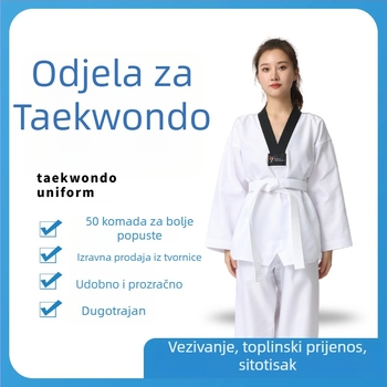 Taekwondo uniforma za djecu i odrasle – prozračna mješavina poliesterskih vlakana, uzorci: pruge, karirani, jednobojna, točkice, pogodna za treninge borilačkih vještina