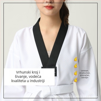 Taekwondo uniforma za djecu i odrasle – prozračna mješavina poliesterskih vlakana, uzorci: pruge, karirani, jednobojna, točkice, pogodna za treninge borilačkih vještina