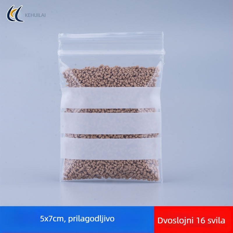 Prozirna vrećica sa samouzavaranjem za uzorke i primjerke, s površinom za pisanje, prilagodljiva duljina zatvaranja, jednokratna medicinska ambalaža