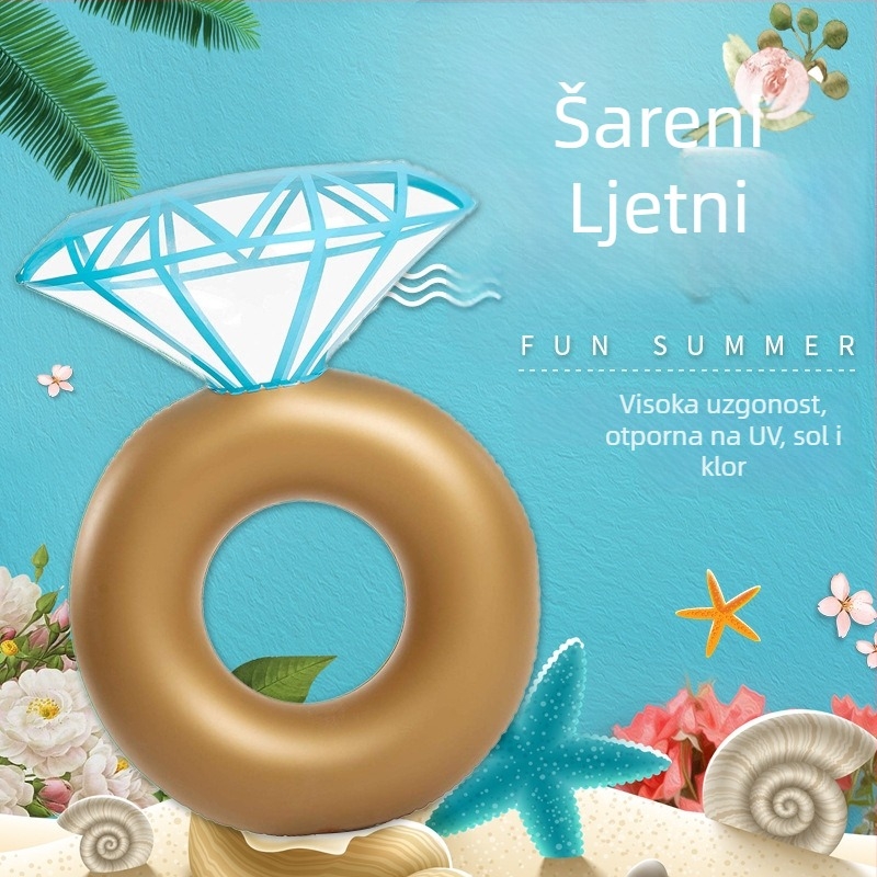 Huiying plivački prsten za odrasle, ekološki PVC, debljina 0,25 mm, prugasti uzorak