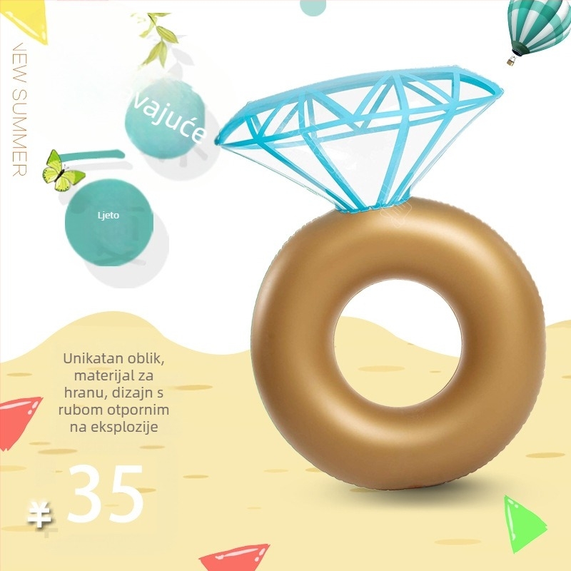 Huiying plivački prsten za odrasle, ekološki PVC, debljina 0,25 mm, prugasti uzorak