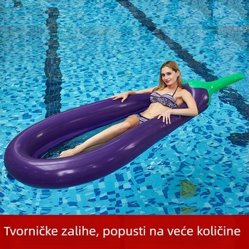 Nafuknuti plivački prsten za odrasle s mrežom, plovak u obliku patlidžana i nafukivani ležaj za plivanje