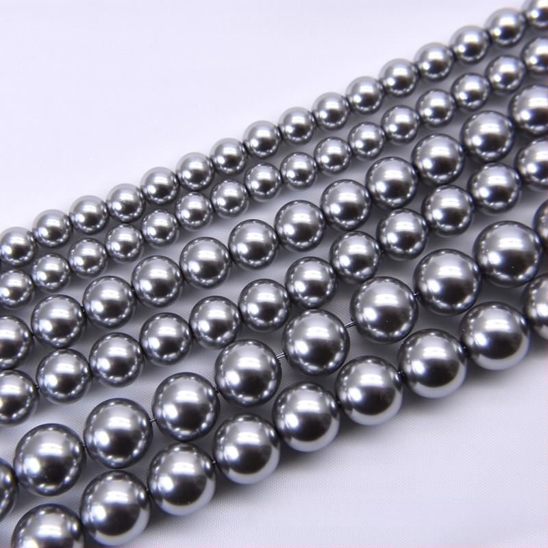 Sive staklene perle od kristala s probojnom rupom, okrugle, 12 mm, za DIY nakit
