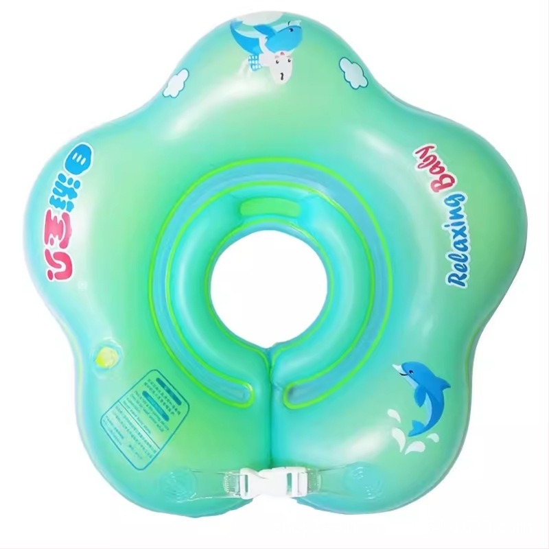 Dječji plivački prsten za vrat s dvostrukim zračnim jastučićem, ekološki PVC 0,3 mm, protiv naginjanja vrata, uzorak ispis