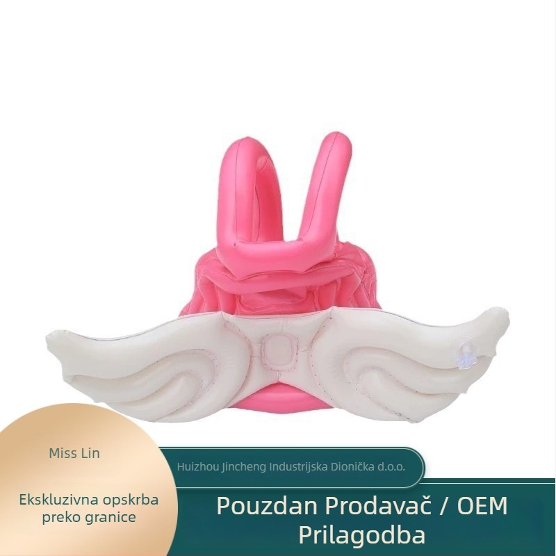 Dječji plivački prsten s anđelovim krilima, ekološki PVC, debljina 1,8 mm, jednobojni uzorak, plivački uređaj