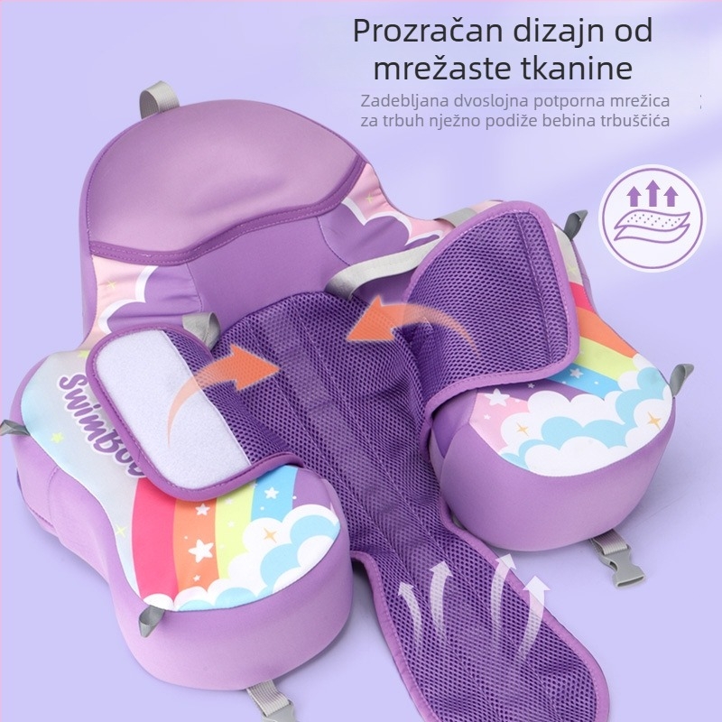 SWIMBOBO Dječji plivački prsten bez napuhavanja, s petokretnim remenom i mekanim platnenim džepom za podršku