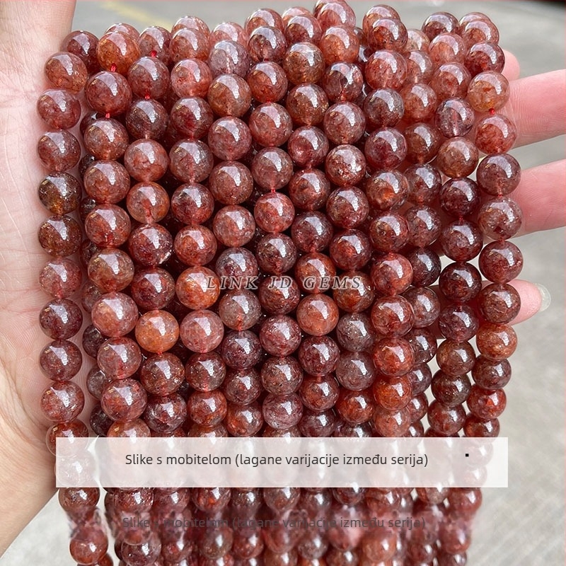 Jingde Jewelry labave perle – kristal, Strawberry crystal, okrugle perle, obrade: rezanje, brušenje, poliranje