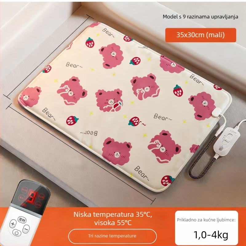 Električna podloga za pse — PVC materijal, čišćenje brisanjem, jednostavna instalacija