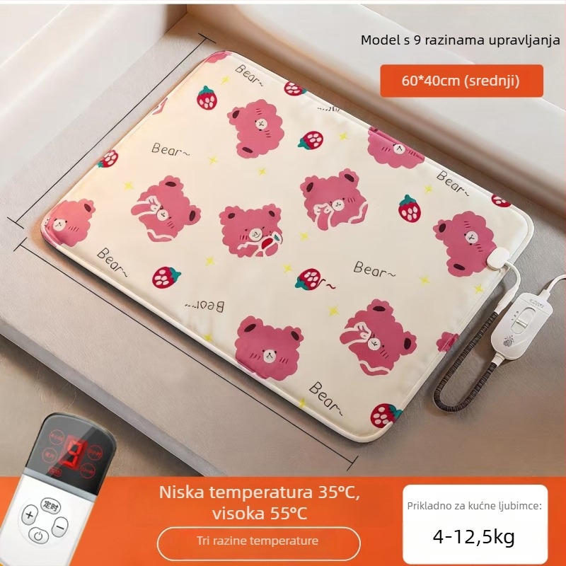 Električna podloga za pse — PVC materijal, čišćenje brisanjem, jednostavna instalacija