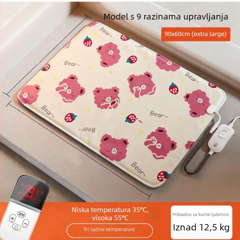 Električna podloga za pse — PVC materijal, čišćenje brisanjem, jednostavna instalacija