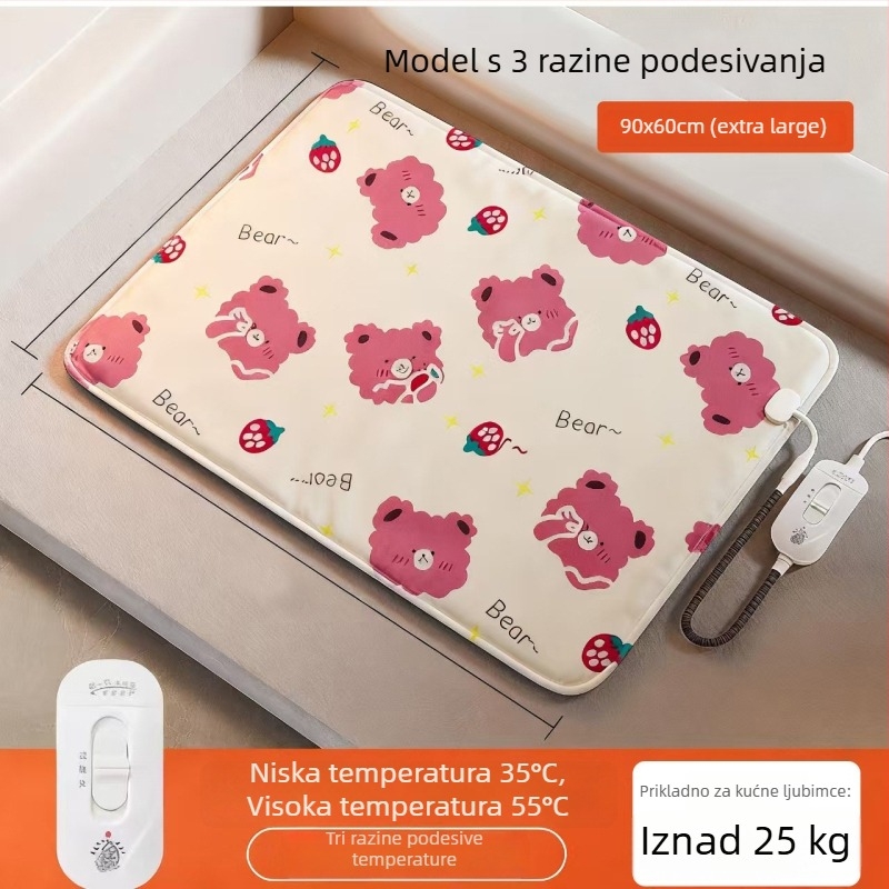 Električna podloga za pse — PVC materijal, čišćenje brisanjem, jednostavna instalacija