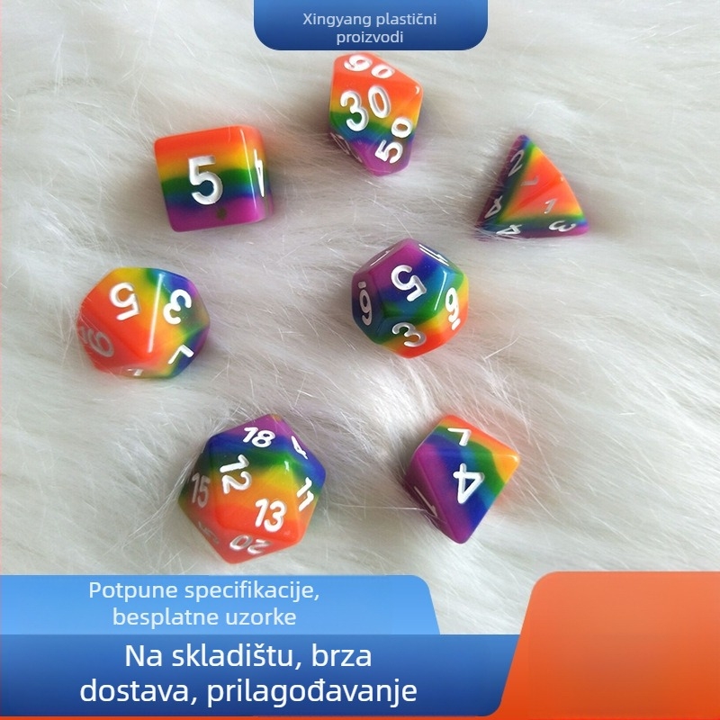 Set kockica: smola, višestrane kocke s brušenim završnim slojem, stil fillet, 10 000 kom, za šah i kartaške igre