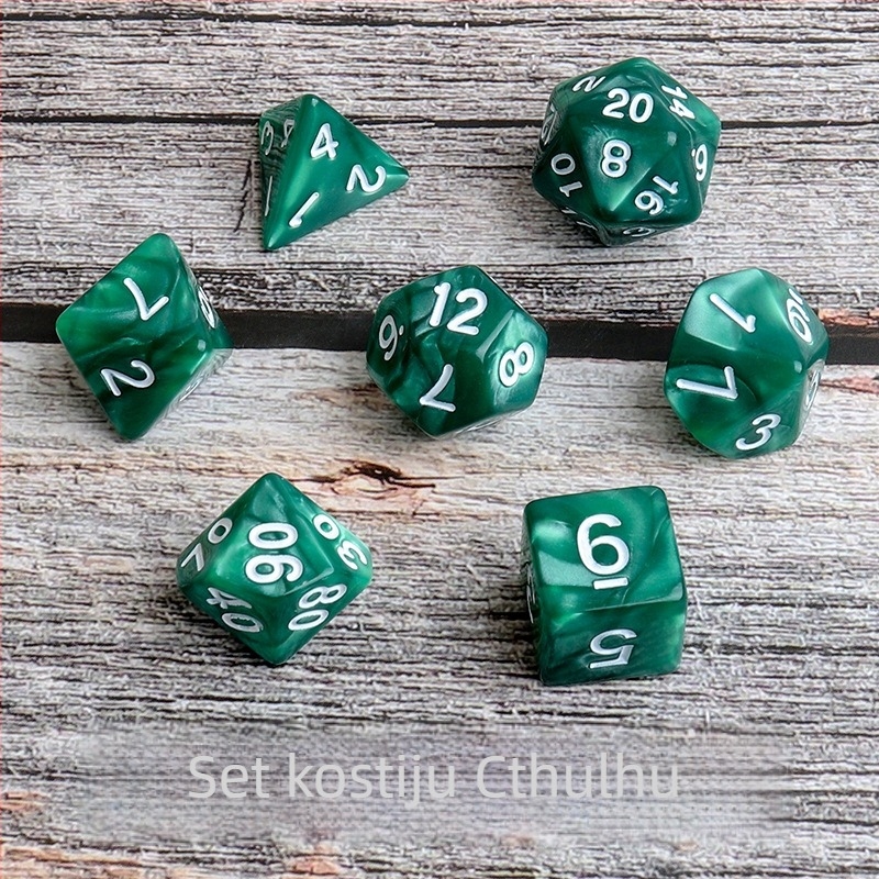 Set kockica za Cthulhu RPG – akrilne, dvadesetostrane kocke, pravokutnog dizajna, 7 komada, model A-0241