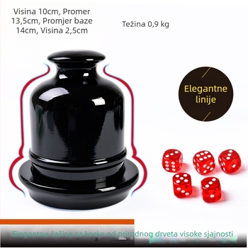 Set kockica od borovine s shaker čašom, 5 kockica, zaobljeni rubovi