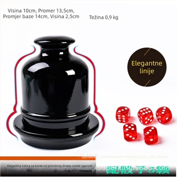 Set kockica od borovine s shaker čašom, 5 kockica, zaobljeni rubovi