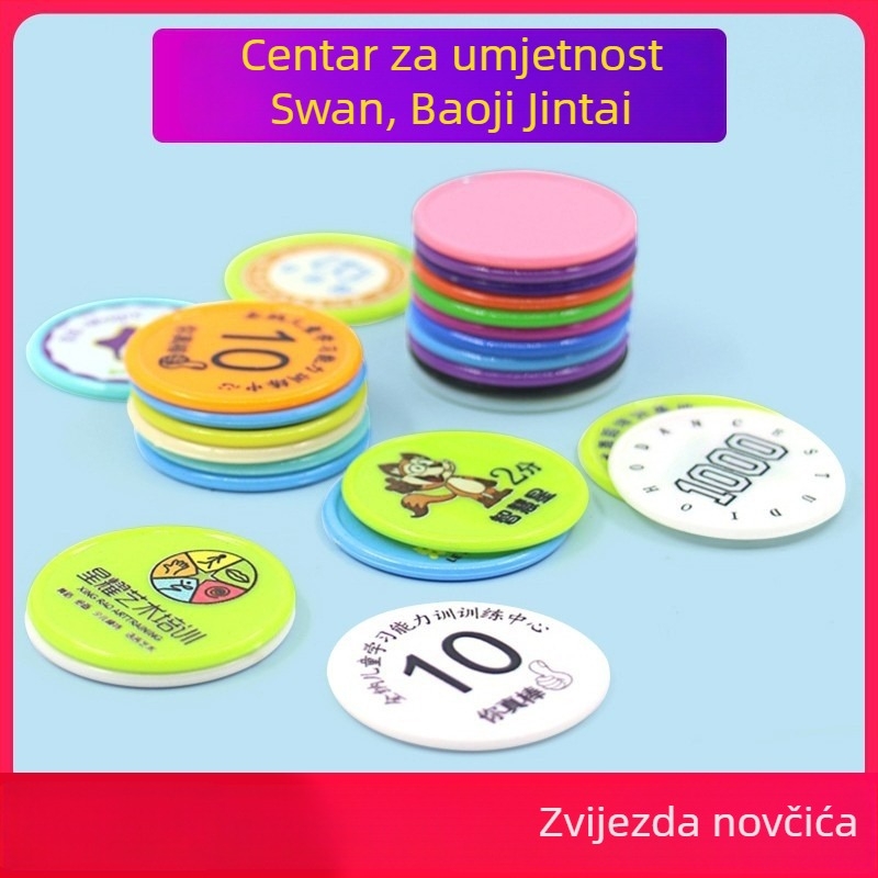 Plastične novčiće za bodove u obrazovanju – novčići za trening, zamjena za igračkim novčićima, kartice bodova za osnovnu školu i novčići za nagradu u vrtiću