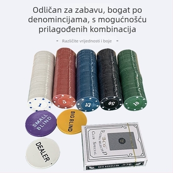 Yusen set poker čipova — Materijal PS, 8 komada, za šah i igre s kartama.