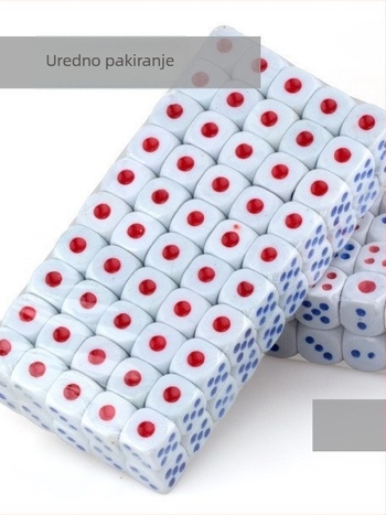 Akrilne kockice za mahjong s bijelim točkicama, zaobljenim kutovima, za zabavu u KTV i barovima