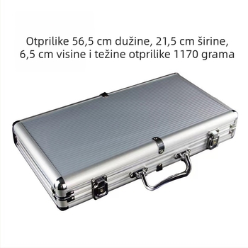 Set kutije za poker žetone od aluminijskog legura, model 300 – 16 komada, prilagodljiva obrada