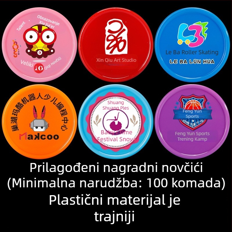 Love City čip, plastična okrugla igraća kovanica s ekskluzivnim logom obrazovne ustanove; specifikacije čipa 37; materijal PP; kutija 1500 komada; mogućnost prilagodbe.