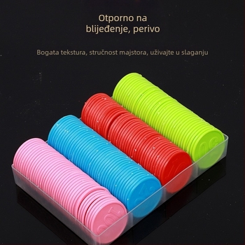 Plastični čipovi za igre, kutija 160 komada, za šah i igre s kartama, Chip Box marka, 37-denominacija
