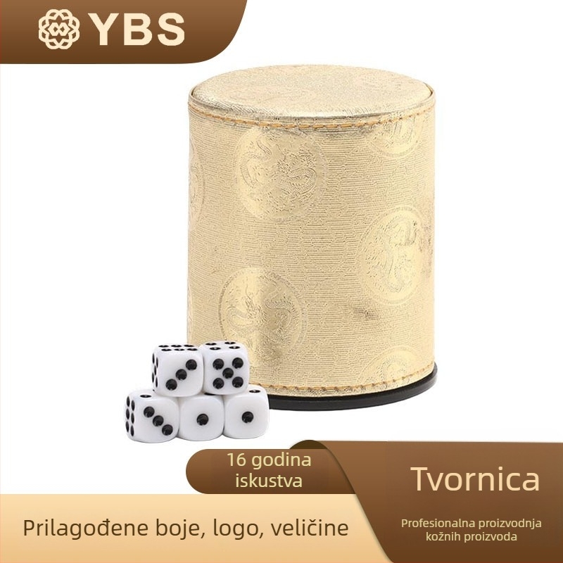 Set čašica za kockice s tihim kožnim čašicama, Čaša drakova + 5 kockica, prilagodljiv