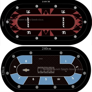 Poker ploča za Texas Hold'em, s prilagođenim keramičkim žetonima i veluru s trostranom zaštitom (Materijal: velur s trostranom zaštitom; Žetoni: keramčki; Veličine žetona: 2400/2600/2800/3000)
