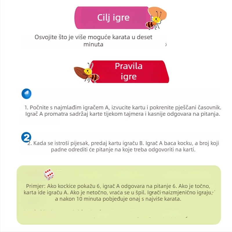 Genius Bean Društvena karta igra: memorija, opažanje, koncentracija i logičko razmišljanje; materijal: papir; za uzrast 4–14; pakiranje: kutija