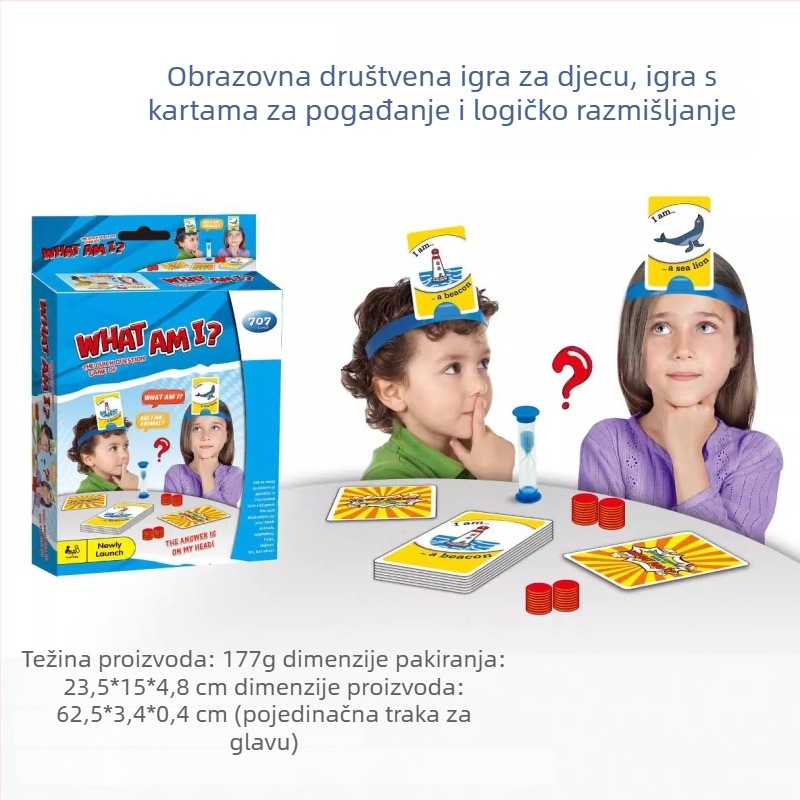 Guess Who I Am: Obiteljska interaktivna društvena igra za roditelje i djecu — Plastika, Kartična igra, Uzrast 7–14 godina