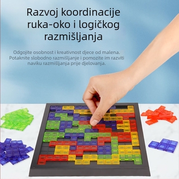 Xingtong Stolna igra za 4 igrača — kvadratna strateška igra, tema Tetris Gladiator, plastični materijal