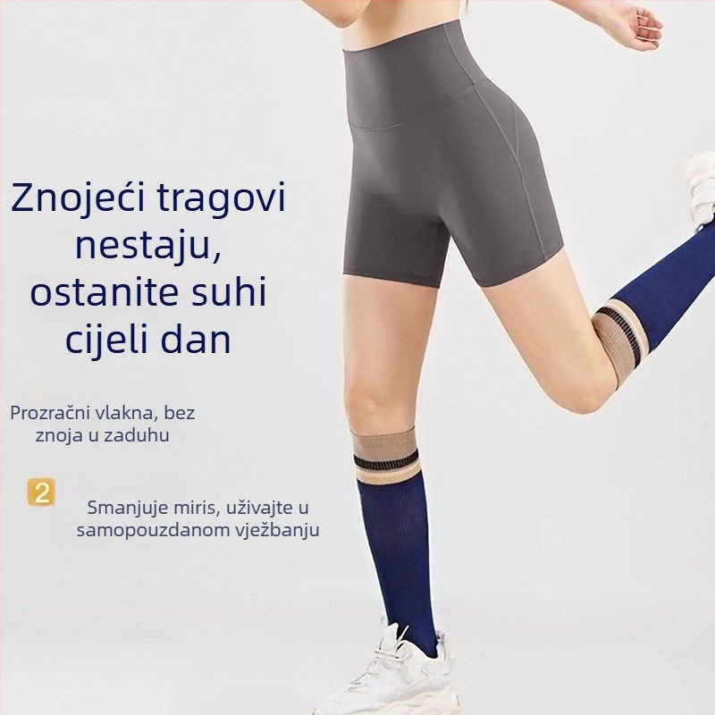 Šort za jogu visokog struka za žene, lagani ljetni model, podizanje bokova, kontrola trbuha, najlon 80%, duljina ¼, uski kroj, SINWISS, ljeto 2025