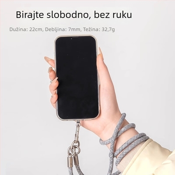 Narukvica za telefon crossbody - poliester, 7 mm debljina, metalna kopča, unisex, moguć ispis logotipa